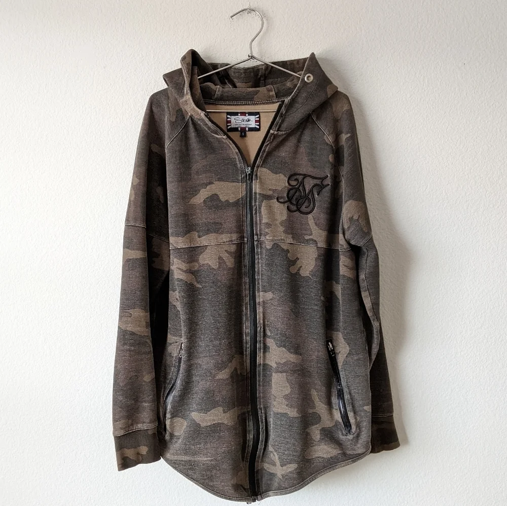 Siksilk camouflage zip